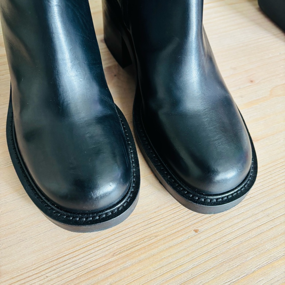 Burberry Westella 65 Leather Ankle Boots Women’s 39.5 9.5 Chunky Block Heel‎ - Picture 10 of 13